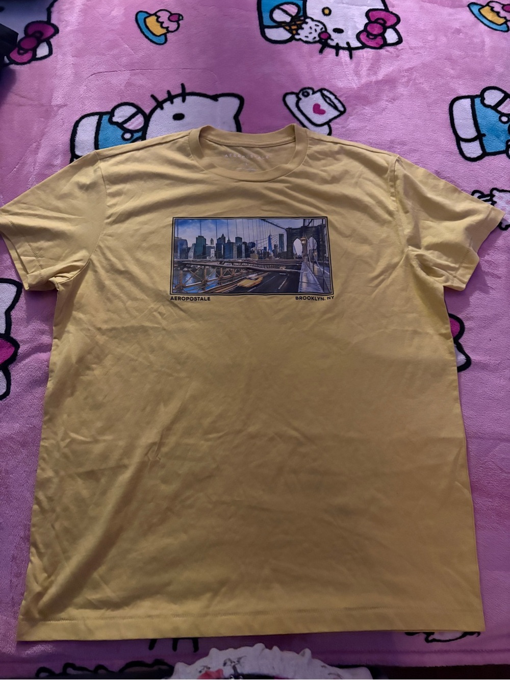 Aeropostale Men’s Mustard Yellow Brooklyn Graphic Tee